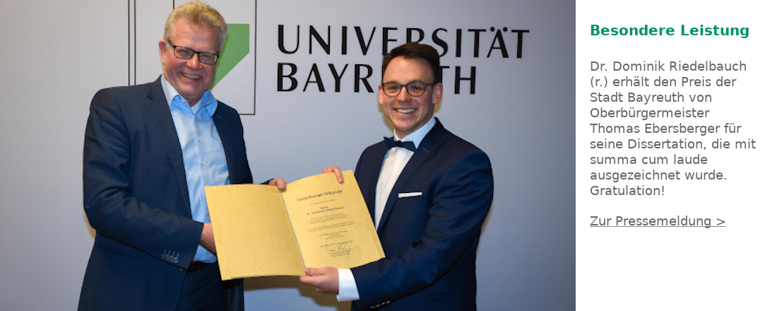 Preis der Stadt Bayreuth für Dr. Dominik Riedelbauch